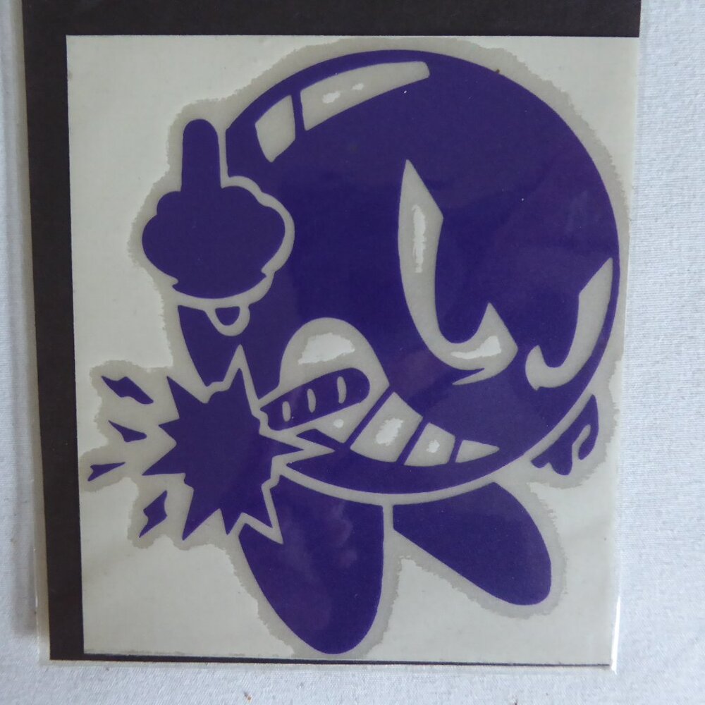 NEW 3.5" x 4" F BOMB SCREW DANGER PURPLE WINDOW STICKER VINYL DECAL